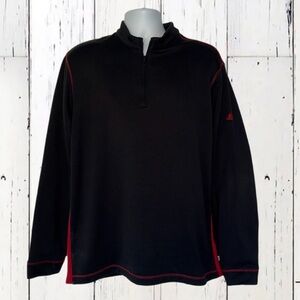 Adidas Golf Black Red 1/4 Zip Pullover Shirt Men’s Size L | Performance Layer